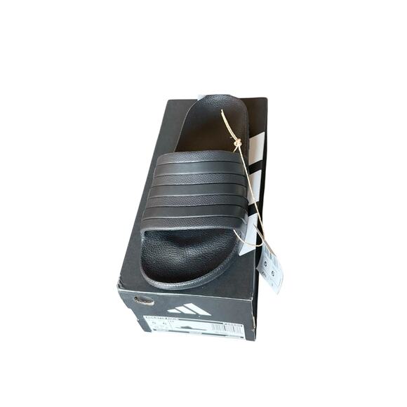 NWB Adidas Adilette Comfort Slides Black Sandals Men’s 5 Women’s 6 Slip-On - Picture 3 of 5